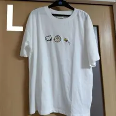 新品PEANUTSスヌーピー半袖TシャツL　サガラ刺繍