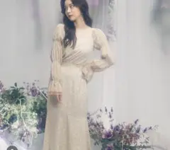 新品PRIVEVE×山本月プリヴェヴェ フラワーシャーリングスリーブワンピース