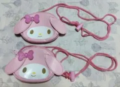 マイメロディ　ロープ付きフェイス形コインケース　2個セット
