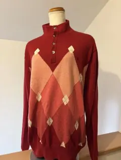 BURBERRY LONDONタートルネックセーター　アーガイル　綿　襟