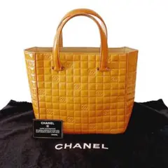 シャネル トートバッグ チョコバー パテントレザー シルバー金具 真贋済