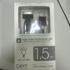 DEFF 30PIN Dock & micro USB ケーブル 1.5m