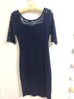 タイトワンピース　ドレス　ネイビー　ロイヤルパーティー