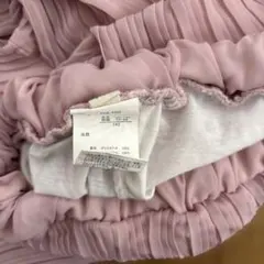 薄ピンクプリーツデザイン ロングパンツ 140cm