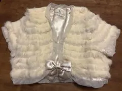 KUMIKYOKU アイボリー ファー付きカーディガン TL(145〜160)