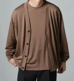 【未使用に近い美品】ナノユニバース 100%ウォッシャブルウールカーディガン