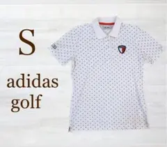 【美品】アディダスゴルフ　ポロシャツ　ゴルフウェア　スポーツ全般に　Ｓ　白の水玉