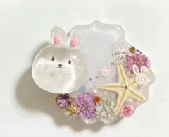 再販不可。うさぎ☆ミニヒトデ☆レジンヘアゴムブローチ - メルカリ