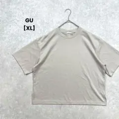 a1989＊GU オーバーサイズ半袖Tシャツ　グレージュ系【XL】無地　シンプル