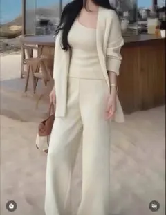 ニットパンツセットアップ