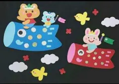 壁面飾り 5月 ～こいのぼりと空の散歩～
