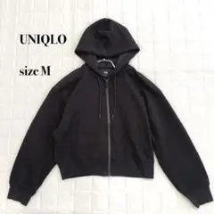 UNIQLO フルジップパーカー ブラック Mサイズ ショート丈