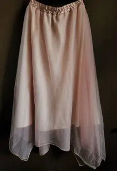 ピンク シフォンスカート