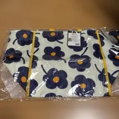 Plune. ビッグスクエアクーラーバッグ ネイビーお花