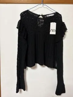 ZARA 長袖 ニット ブラックのサムネイル