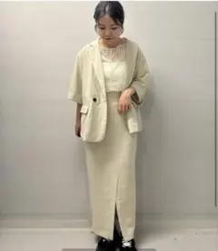 【週末SALE】SENSE OF PLACE リネンライクスリットタイトスカート