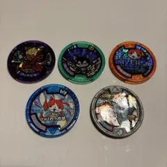 妖怪ウォッチ　メダル　エンマ大王、ダークニャン、メデタイ、ジバニャン、ふぶき姫
