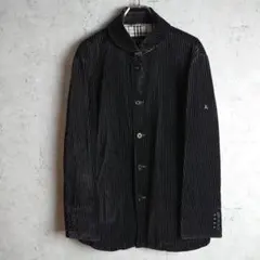 バーバリー ブラックレーベル ジャケット ハーフコート ベロア 牛革ベルト L