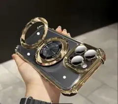 高級感　iPhone13Pro max カメラ保護レンズ付きケース