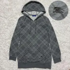 美品✨バーバリーブルーレーベル パーカー ノバチェック プルオーバー ホースロゴ