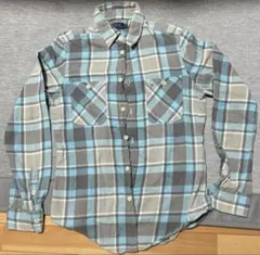 ラルフローレン メンズ ネルシャツ 長袖 青 グレー