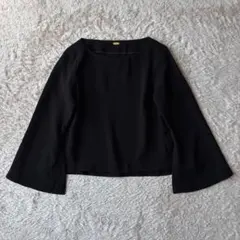 ミューズ ドゥーズィエムクラッセ 袖フレア ベルスリーブ ブラウス F 黒のサムネイル