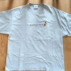 US古着 Disneyland Resort ミッキー刺繍 Tシャツ グレー