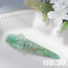 no.30 森林パールグリーン蝶々とフラワーヘアクリップ