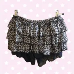 レオパード柄 ヒョウ柄 ミニスカート インナーパンツ付き