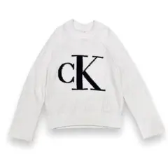 Calvin Klein Jeans ビッグロゴ ニット セーター アイボリー