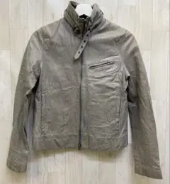 And A 本革 レザー ジップアップ ブルゾン ジャケット レディース