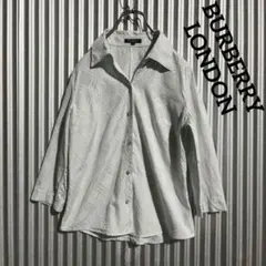 00s バーバリーロンドン シャドーチェック シャツ L 40 パステルグリーン