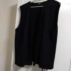 mens　アズールバイマウジーボタンレス前開きベスト　黒Lサイズ