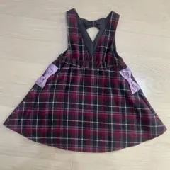 anyFAM シャギーチェック ジャンパースカート　110cm