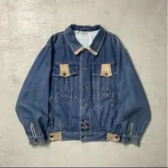 90s デニムジャケット レザー切り替え 古着 archive Gジャン