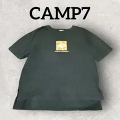 CAMP7 メンズ 半袖Tシャツ プリント ロゴTシャツ (M) ブラックのサムネイル