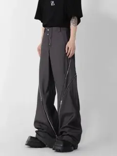 CulturE 変形ワイドパンツ スラックス  モードパンツOKINE