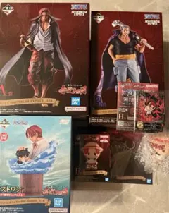 一番くじワンピース赤髪海賊団シャンクス ルフィ魂豪示像×2 ルフィ