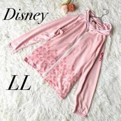 【ディズニー】ミッキー 長袖 ジップアップ パーカー 90周年限定 LL ピンク