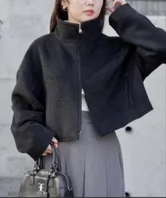 Chico ジャギージップ ショートブルゾン