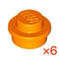 【LEGO】　プレート1×1丸　オレンジ　6個