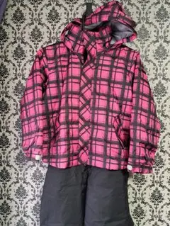 ★休日特価★VAXPOT 子供用スノーボードウェア ピンク黒チェック