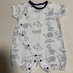 動物柄 半袖ロンパース 50-60サイズ