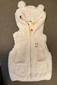ミキハウス クマ耳フード付きベスト 80~90cm