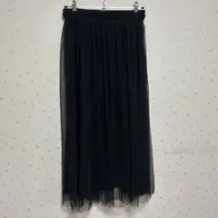 GU チュールスカート ロング スカート 黒　L