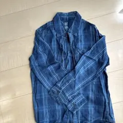 GAP チェック柄デニム長袖シャツ L