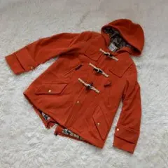 Né-net ネネット ダッフルコート アニマル柄 オレンジ