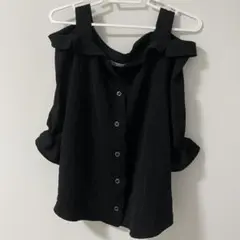 マジェスティックレゴン オフショル ブラウス ブラック スカラップのサムネイル