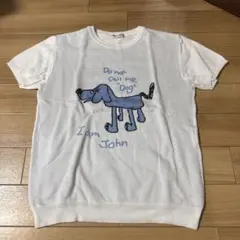 TINA:JOJUN 半袖ニットカットソー 犬プリント