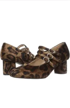 【新品未使用】ファーファートリプルストラップパンプス37